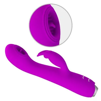 PRETTY LOVE - RACHEL RECHARGEABLE VIBRATOR WITH PURPLE SUCKER PRETTY LOVE - RACHEL RECHARGEABLE VIBRATOR WITH PURPLE SUCKER