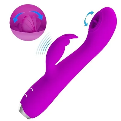 PRETTY LOVE - RACHEL RECHARGEABLE VIBRATOR WITH PURPLE SUCKER PRETTY LOVE - RACHEL RECHARGEABLE VIBRATOR WITH PURPLE SUCKER