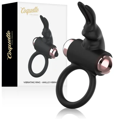 COQUETTE CHIC DESIRE - COCK RING WITH VIBRATOR BLACK/ GOLD COQUETTE CHIC DESIRE - COCK RING WITH VIBRATOR BLACK/ GOLD