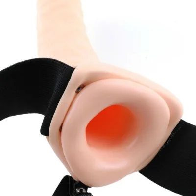 FETISH FANTASY SERIES - 19 CM VIBRATING HOLLOW STRAP-ON BROWN FETISH FANTASY SERIES - 19 CM VIBRATING HOLLOW STRAP-ON BROWN