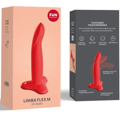 FUN FACTORY - LIMBA FLEXIBLE DILDO RED SIZE M FUN FACTORY - LIMBA FLEXIBLE DILDO RED SIZE M