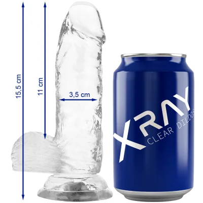 X RAY - CLEAR COCK WITH BALLS 15.5 CM -O- 3.5 CM X RAY - CLEAR COCK WITH BALLS 15.5 CM -O- 3.5 CM