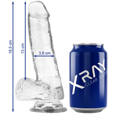 X RAY - CLEAR COCK WITH BALLS 18.5 CM -O- 3.8 CM X RAY - CLEAR COCK WITH BALLS 18.5 CM -O- 3.8 CM