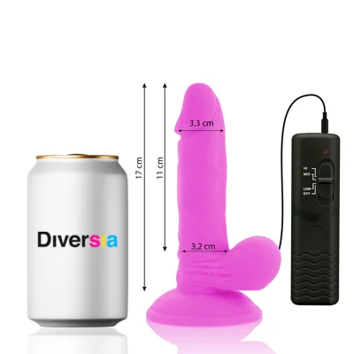 DIVERSIA - FLEXIBLE VIBRATING DILDO PURPLE 17 CM -O- 3.3 CM DIVERSIA - FLEXIBLE VIBRATING DILDO PURPLE 17 CM -O- 3.3 CM