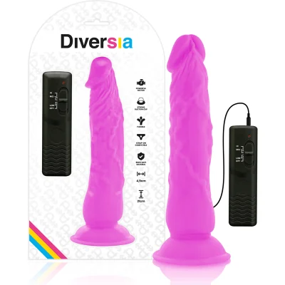 DIVERSIA - FLEXIBLE VIBRATING DILDO PURPLE 21 CM -O- 4.9 CM DIVERSIA - FLEXIBLE VIBRATING DILDO PURPLE 21 CM -O- 4.9 CM
