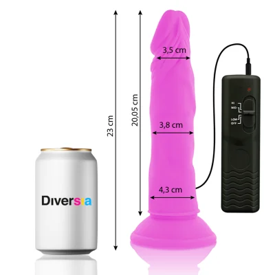 DIVERSIA - FLEXIBLE VIBRATING DILDO PURPLE 23 CM -O- 4.3 CM DIVERSIA - FLEXIBLE VIBRATING DILDO PURPLE 23 CM -O- 4.3 CM