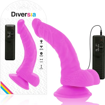 DIVERSIA - FLEXIBLE VIBRATING DILDO PURPLE 21.5 CM -O- 4.5 CM DIVERSIA - FLEXIBLE VIBRATING DILDO PURPLE 21.5 CM -O- 4.5 CM
