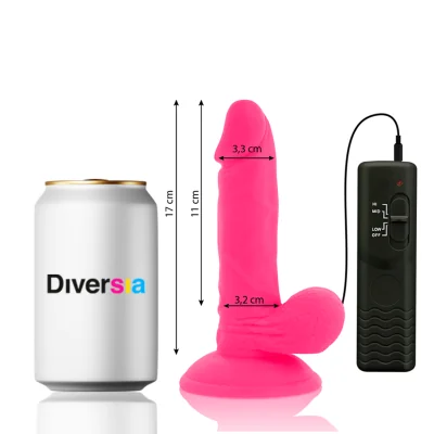 DIVERSIA - FLEXIBLE VIBRATING DILDO PINK 17 CM -O- 3.3 CM DIVERSIA - FLEXIBLE VIBRATING DILDO PINK 17 CM -O- 3.3 CM