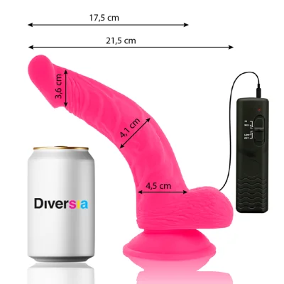 DIVERSIA - FLEXIBLE VIBRATING DILDO PINK 21.5 CM -O- 4.5 CM DIVERSIA - FLEXIBLE VIBRATING DILDO PINK 21.5 CM -O- 4.5 CM