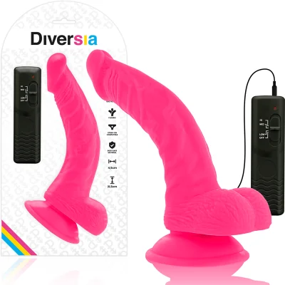 DIVERSIA - FLEXIBLE VIBRATING DILDO PINK 21.5 CM -O- 4.5 CM DIVERSIA - FLEXIBLE VIBRATING DILDO PINK 21.5 CM -O- 4.5 CM