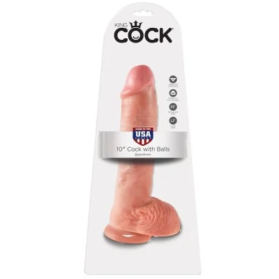 KING COCK - 10 DILDO FLESH WITH BALLS 26.5 CM KING COCK - 10 DILDO FLESH WITH BALLS 26.5 CM