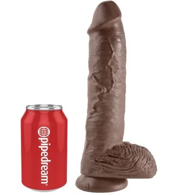 KING COCK - 10 DILDO BROWN WITH BALLS 25.4 CM KING COCK - 10 DILDO BROWN WITH BALLS 25.4 CM