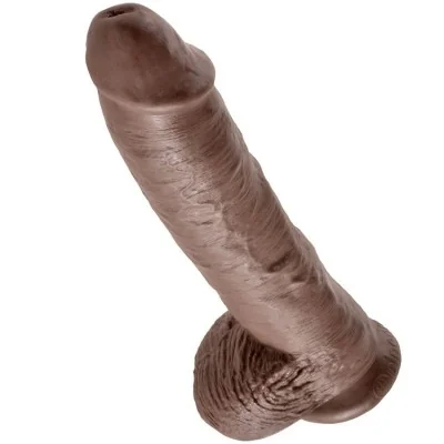 KING COCK - 10 DILDO BROWN WITH BALLS 25.4 CM KING COCK - 10 DILDO BROWN WITH BALLS 25.4 CM