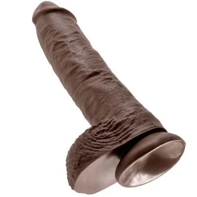 KING COCK - 10 DILDO BROWN WITH BALLS 25.4 CM KING COCK - 10 DILDO BROWN WITH BALLS 25.4 CM