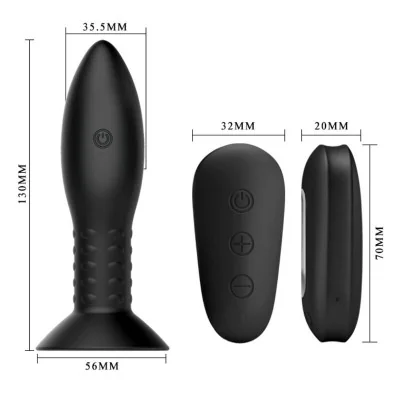 MR PLAY - PLUG WITH BLACK ROTATING BALLS REMOTE CONTROL MR PLAY - PLUG WITH BLACK ROTATING BALLS REMOTE CONTROL