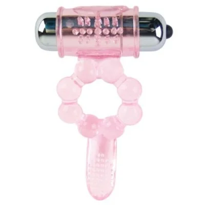 BAILE - SILICONE RING 10 TONGUE RHYTHMS WITH PINK VIBRATION
