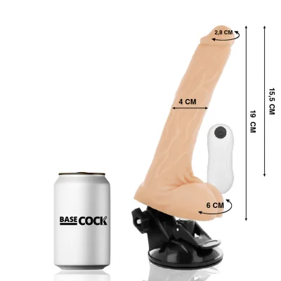 BASECOCK - REALISTIC VIBRATOR REMOTE CONTROL BLACK 19 CM -O- 4
