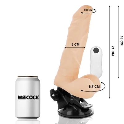 BASECOCK - VIBRADOR ARTICULABLE CONTROL REMOTO NEGRO 21 CM -O-