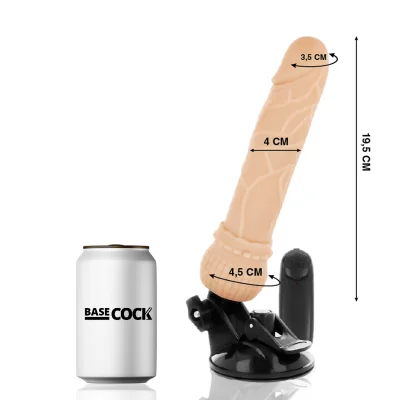 BASECOCK - REALISTIC VIBRATOR REMOTE CONTROL BLACK 19.5 CM -O-