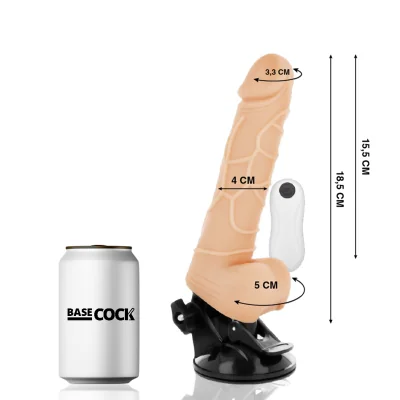BASECOCK - REALISTIC VIBRATOR REMOTE CONTROL BLACK 18.5 CM -O-