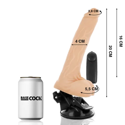 BASECOCK - REALISTIC BLACK REMOTE CONTROL VIBRATOR WITH
