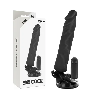 BASECOCK - REALISTIC VIBRATOR REMOTE CONTROL BLACK 21 CM -O- 4
