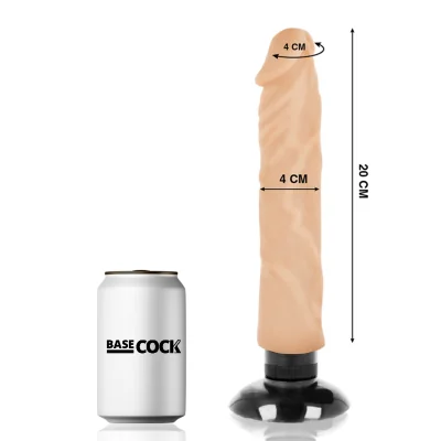 BASECOCK - REALISTIC VIBRATOR 2-1 BLACK 20 CM -O- 4 CM