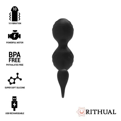 RITHUAL - NISHA RECHARGEABLE VIBRATING KEGEL BALLS BLACK RITHUAL - NISHA RECHARGEABLE VIBRATING KEGEL BALLS BLACK
