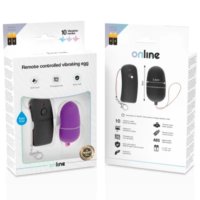 ONLINE - REMOTE CONTROLLED VIBRATING EGG PURPLE ONLINE - REMOTE CONTROLLED VIBRATING EGG PURPLE