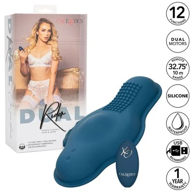 CALEXOTICS - RIDER MASSAGER DOUBLE MOTOR REMOTE CONTROL BLUE CALEXOTICS - RIDER MASSAGER DOUBLE MOTOR REMOTE CONTROL BLUE