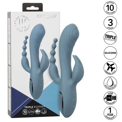 CALEXOTICS - VIBRATOR TRIPLE ECSTASY GREY CALEXOTICS - VIBRATOR TRIPLE ECSTASY GREY