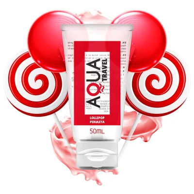 AQUA TRAVEL - LOLLIPOP FLAVOUR WATERBASED LUBRICANT - 50 ML AQUA TRAVEL - LOLLIPOP FLAVOUR WATERBASED LUBRICANT - 50 ML