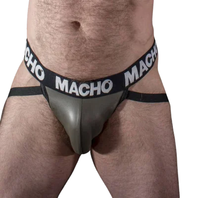 MACHO - MX27GR LEATHER JOCK GRAY BEIGE XL