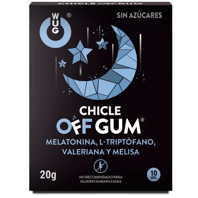 WUG GUM - OFF VALERIAN, TRYPTOPHAN, LEMON BALM AND MELATONIN 10 WUG GUM - OFF VALERIAN, TRYPTOPHAN, LEMON BALM AND MELATONIN 10