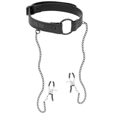 FETISH SUBMISSIVE - GAG RING WITH NIPPLE CLAMPS FETISH SUBMISSIVE - GAG RING WITH NIPPLE CLAMPS