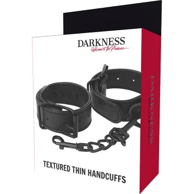 DARKNESS - WIDE THIN TEXTURED HANDCUFFS DARKNESS - WIDE THIN TEXTURED HANDCUFFS