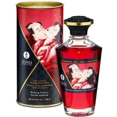 SHUNGA - HEAT EFFECT MASSAGE OIL INTENSE CHERRY FLAVOR 100 ML SHUNGA - HEAT EFFECT MASSAGE OIL INTENSE CHERRY FLAVOR 100 ML