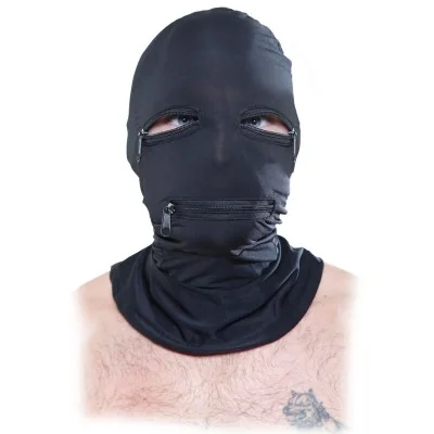 FETISH FANTASY SERIES - HOOD WITH ZIPPERS BLACK FETISH FANTASY SERIES - HOOD WITH ZIPPERS BLACK