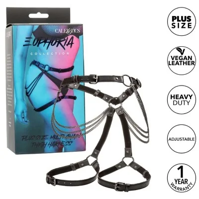 CALEXOTICS - EUPHORIA PLUS SIZE MULTI CHAIN THIGH HARNESS CALEXOTICS - EUPHORIA PLUS SIZE MULTI CHAIN THIGH HARNESS