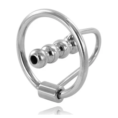 METAL HARD - GLAND RING WITH URETHRAL PLUG 30MM