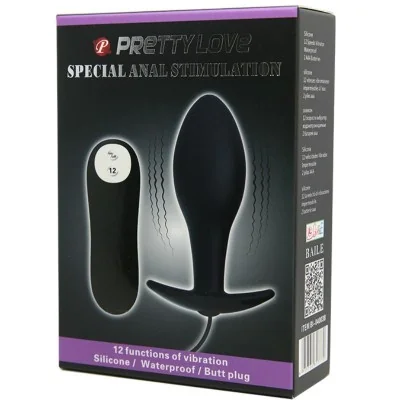 PRETTY LOVE - ANAL PLUG ANCHOR FORM SILICONE 12 VIBRATION MODES
