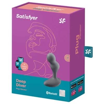 SATISFYER - DEEP DIVER VIBRATING PLUG APP BLUE SATISFYER - DEEP DIVER VIBRATING PLUG APP BLUE