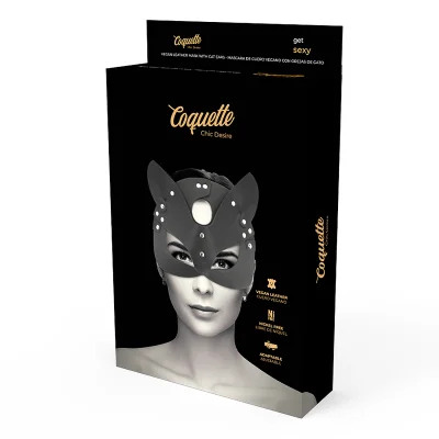 COQUETTE CHIC DESIRE - VEGAN LEATHER MASK WITH BUNNY EARS COQUETTE CHIC DESIRE - VEGAN LEATHER MASK WITH BUNNY EARS