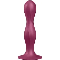 SATISFYER - DOUBLE BALL-R SILICONE DILDO BLUE