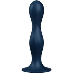 SATISFYER - DOUBLE BALL-R SILICONE DILDO BLUE SATISFYER - DOUBLE BALL-R SILICONE DILDO BLUE