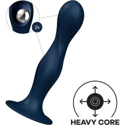 SATISFYER - DOUBLE BALL-R SILICONE DILDO BLUE SATISFYER - DOUBLE BALL-R SILICONE DILDO BLUE