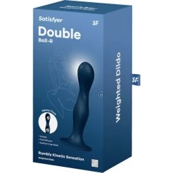 SATISFYER - DOUBLE BALL-R SILICONE DILDO BLUE SATISFYER - DOUBLE BALL-R SILICONE DILDO BLUE