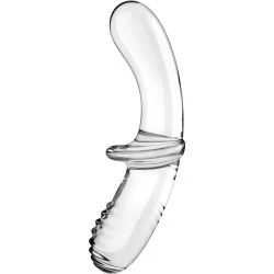 SATISFYER - DOUBLE CRYSTAL DILDO BLUE