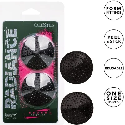 CALEXOTICS - RADIANCE ROUND SHAPE JEWEL NIPPLE COVERS CALEXOTICS - RADIANCE ROUND SHAPE JEWEL NIPPLE COVERS