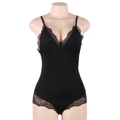 SUBBLIME - BLACK FLORAL LACE DETAIL TEDDY L/XL SUBBLIME - BLACK FLORAL LACE DETAIL TEDDY L/XL